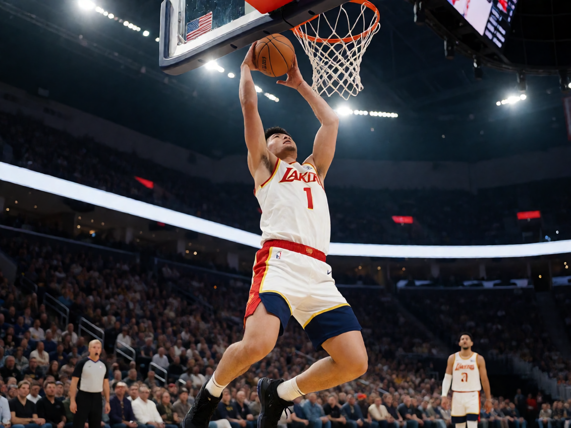 NBA比赛现场球员扣篮精彩画面